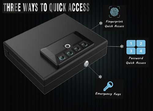 GunAlly Biometric Gun Safe Box Fingerprint Lock or Key Pad Smart Gun Lock  Box - Gunholster