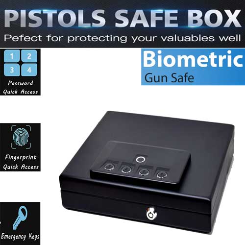 Smart Tool Box Code Key Gun Box Biometric fingerprint handgun safe