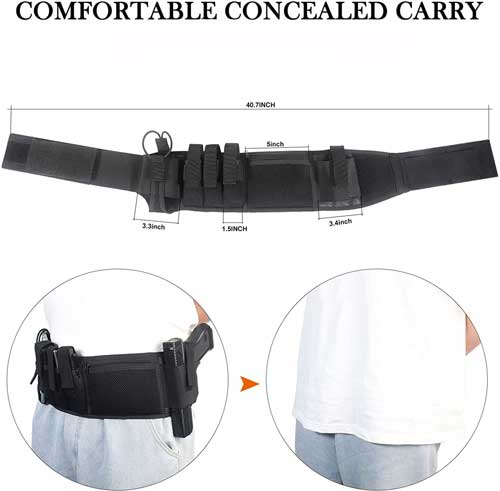GunAlly Tactical Police Military Belly Band Gun Holster for Concealed ...