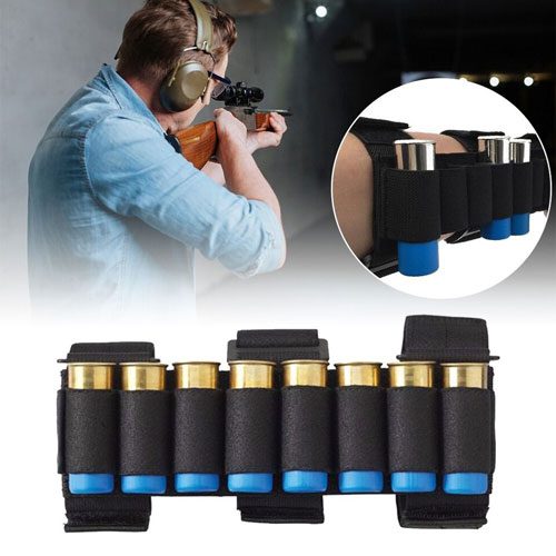 HWZ 8-Round Shotgun Shell Holder - Adjustable Forearm Or Buttstock Ammo Sleeve